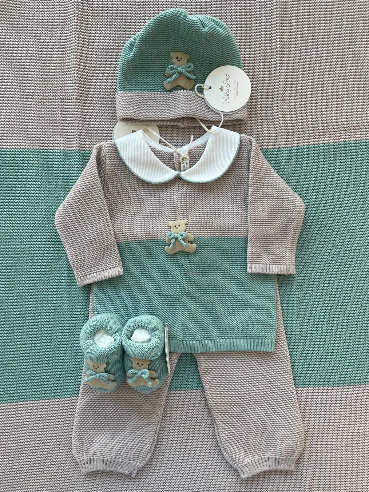 Set nascita completo di coperta, completo 2 pezzi, cappello e babbucce