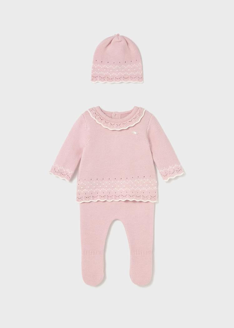 Completo 3 pezzi tricot neonata