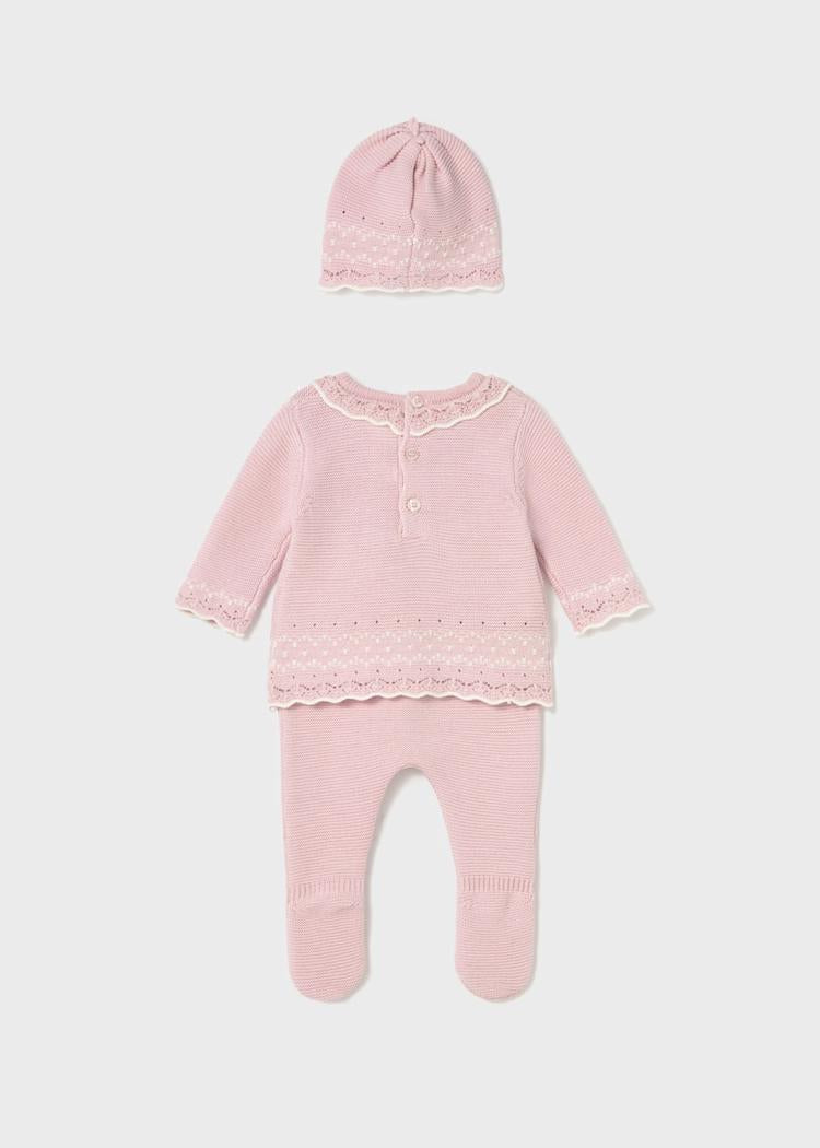 Completo 3 pezzi tricot neonata