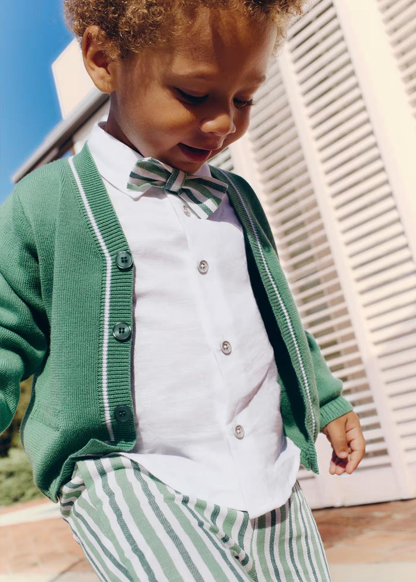 Completo con papillon e bermuda neonato