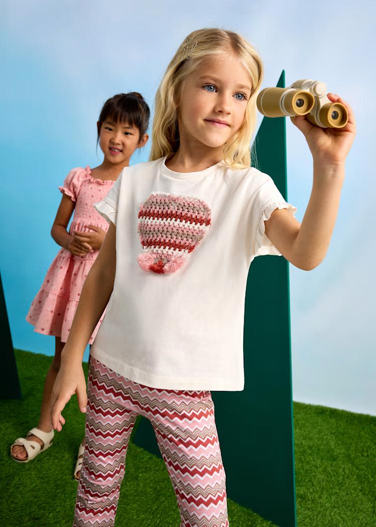 Completo leggings a campana e maglietta bambina