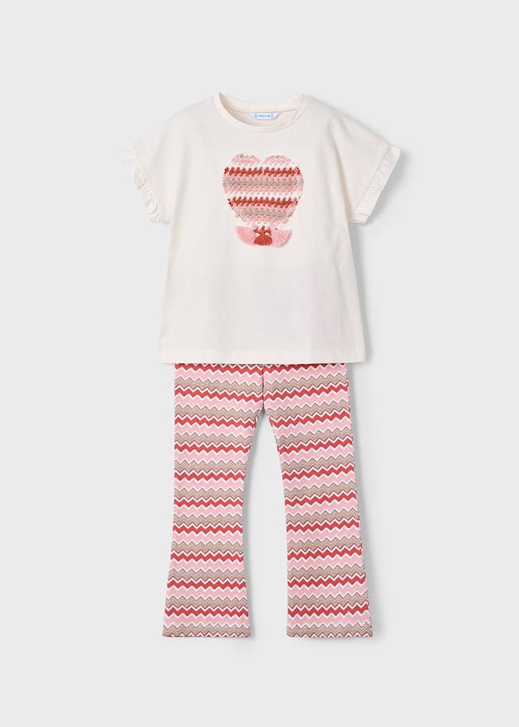 Completo leggings a campana e maglietta bambina