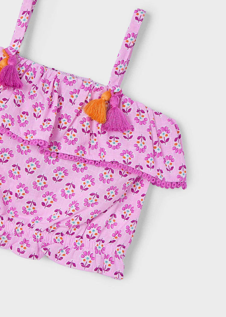 Blusa stampata volant bambina