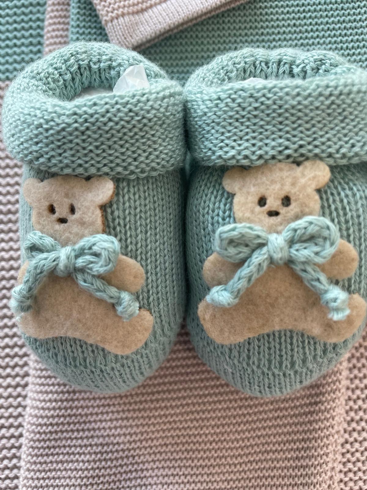 Set nascita completo di coperta, completo 2 pezzi, cappello e babbucce