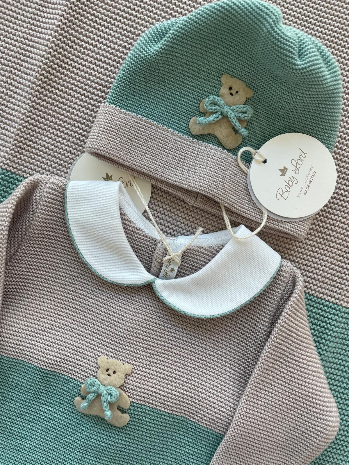 Set nascita completo di coperta, completo 2 pezzi, cappello e babbucce