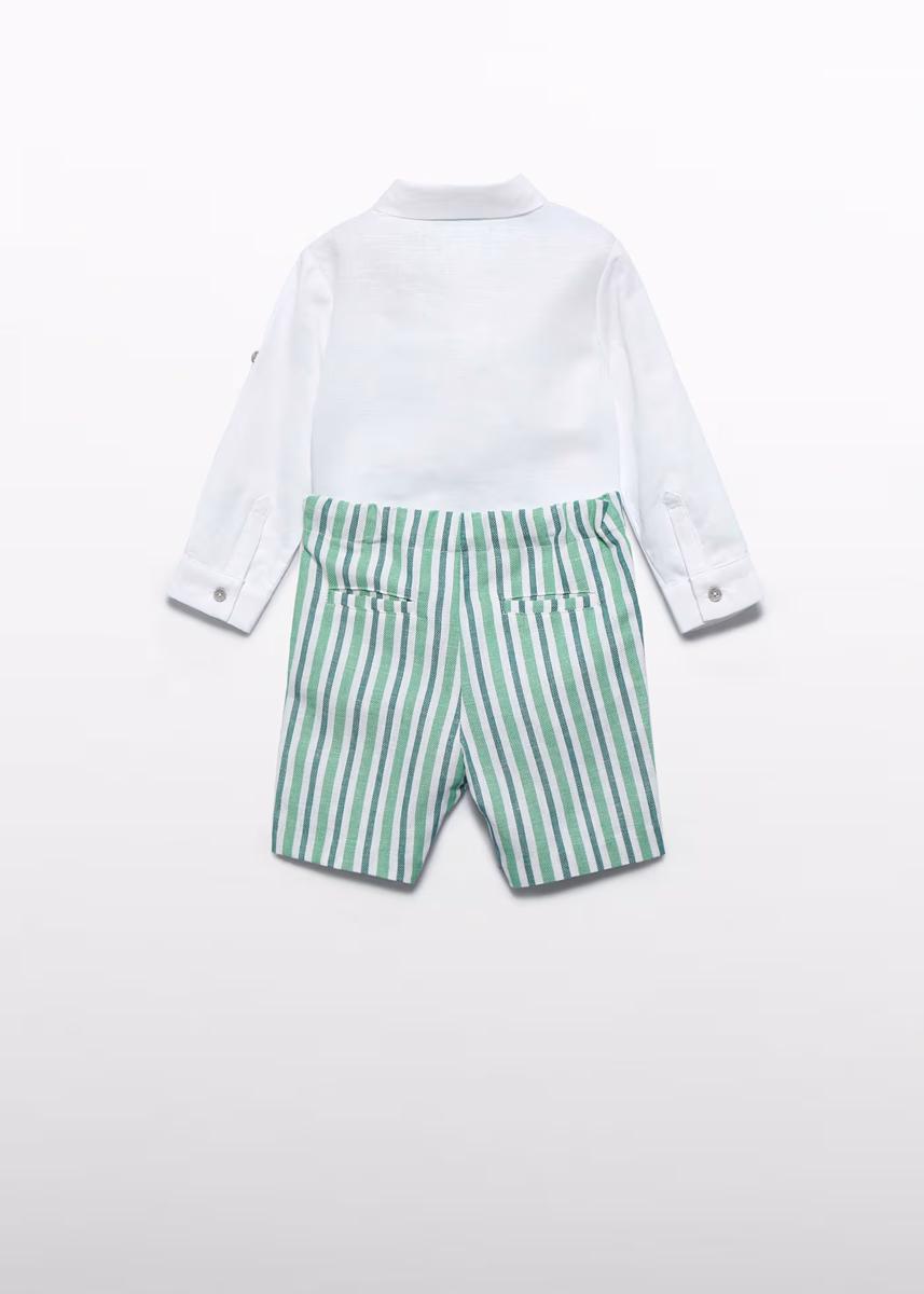 Completo con papillon e bermuda neonato
